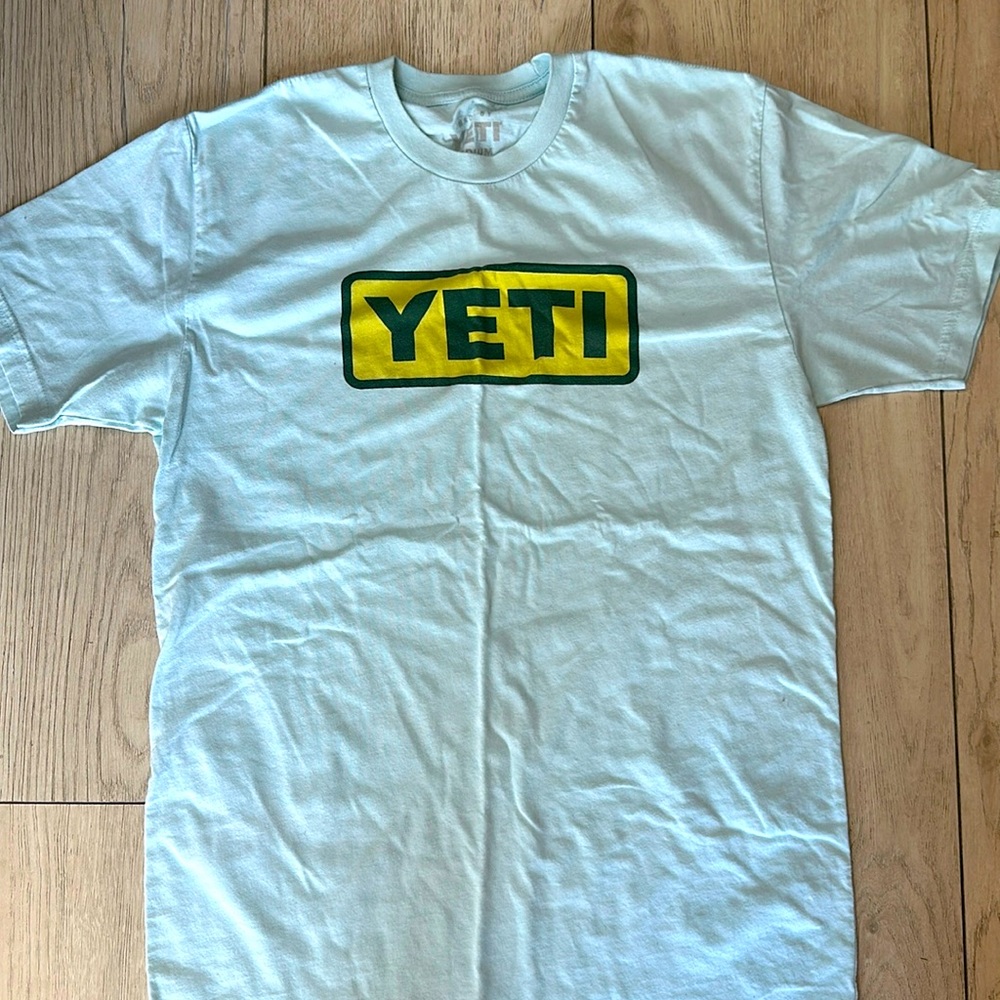 Yeti light blue t shirt